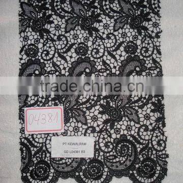 Polyester or 100% cotton chemical embroidered dry lace fabric