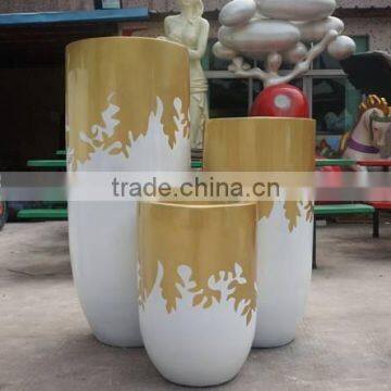 New design fiberglass flower pot and planters