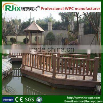 Outdoor wpc material gazebo pavilion together with fences and handrails