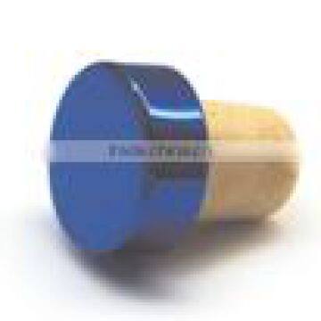 Large arts blue colored grafts cream wine synthetic cork