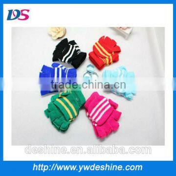 wholesale stripes half fingers kids gloves ST186