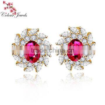 18K Champagne Gold and White Gold Plated AAA Cubic Zircon Women Earrings Unique Design Women Luxury Bridal Wedding Earrings