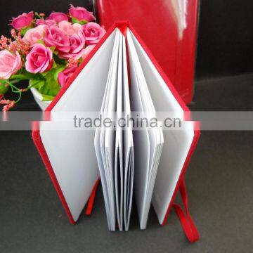 Embossed Logo Red Fabric Cover Journal With Elastic Band photo-5