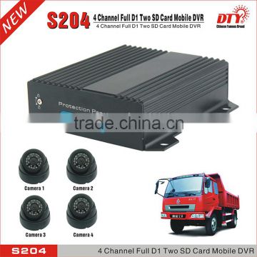 Dty 4ch dual sd card 3g gps car mobile dvr, S204