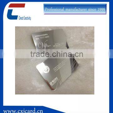 mirror effects glossy silver metal card