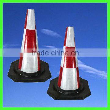 rubber white and red traffic cone