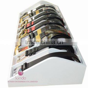 Custom White Lacquered Wood Belt Display photo-5
