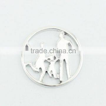 Zinc Alloy Happy Family Locket Plates Fit 30mm Glass Floating Locket
