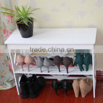 Simple Design portable Shoe Storage Holder White funny Carved Shoe Rack