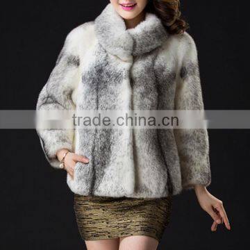 Korean women elegant faux fur winter coat