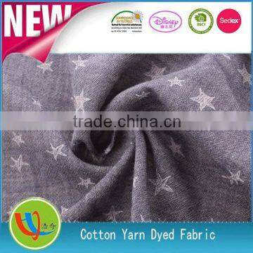 Cheap Hot Shaoxing China Stars Print Yarn Dye Cotton Fabric Textile