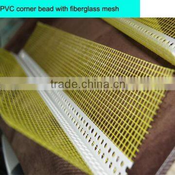 PVC angle bead with 165gr/m2 fiberglass mesh