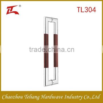 Wooden lubricious Stainless Steel Brush Glass Door Handle