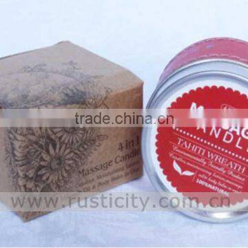 Luxury sory massage candle in metal container