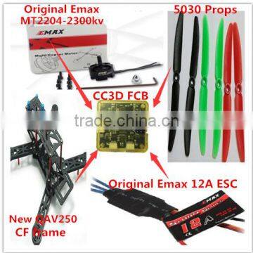 New 250 Quadcopter Kit & MT2204 Motors & Emax 12A ESC & CC3D &Remote Controlle 3D Fly