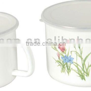 Metal Flower Enamel Cup