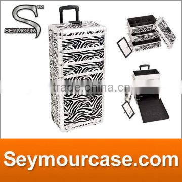 4 in 1 Rolling Aluminum Makeup Case With Trolley