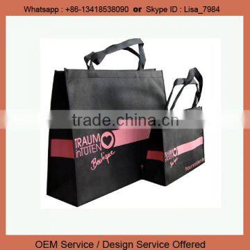 Customized logo printed no woven bag reusable shopping bag non woven with handle