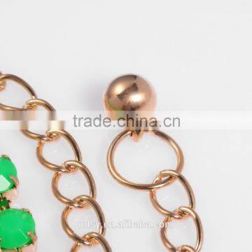 Delicate Green Diamand Metal Link Ornament Chain Brightness F1-80024 photo-4