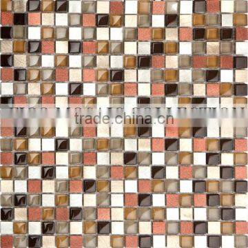 FICO NEW ARRIVAL METAL MOSAIC Aluminium red and black glass mosaic tile GML070S