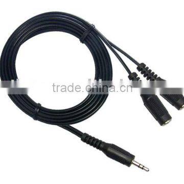 Audio Cable,3.5mm Stereo Plug to 2*3.5mm Stereo Jacks