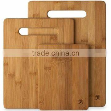 Custom eco-friendly and durable bamboo cutting board set with handle