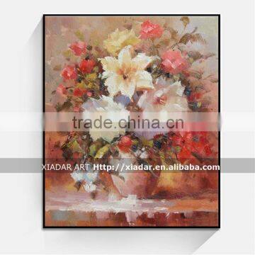 Shu1775 handmade flower pot canvas painting for bedroom