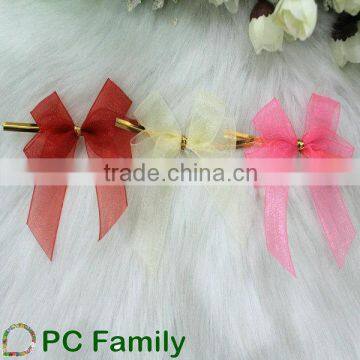 For gift packing organza sheer ribbon bow with twist ties