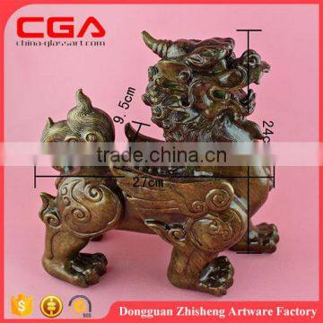 High quality polyresin crafts,resin lion figurine for Fengshui decorative