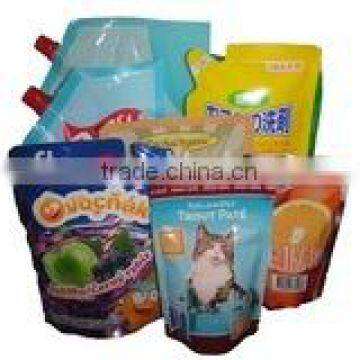 OEM made food/juice/condiments / liquid/Sauce/powder plastic packaging stand up spout pouch