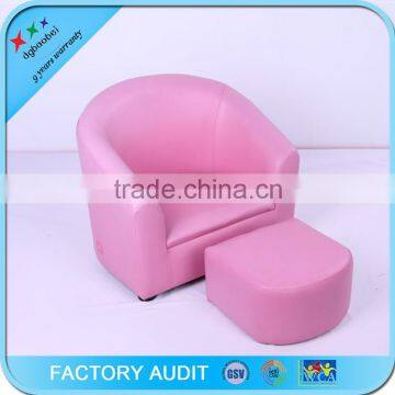 Pink Wooden Frame Tub Chair with Footstool