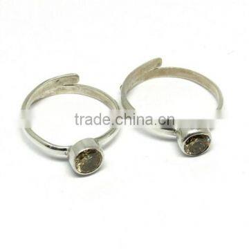 Summer Beauty !! Brown CZ 925 Sterling Silver Toe Ring, 925 Silver Jewelry, Wholesale Gemstone Toe Rings photo-2