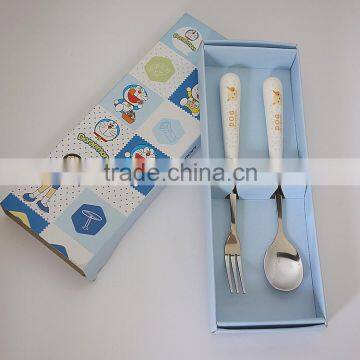 Exquisite design small spoon and fork with delicate box