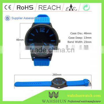 Fashion silicone band alloy promotion wristwatch stainless steel back cover