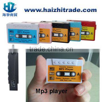 Christmas gift mp3 player mini tape mp3 player with memory sd card slot support 2gb, 4gb, 8gb, 16gb tape mp3 gift mp3 player