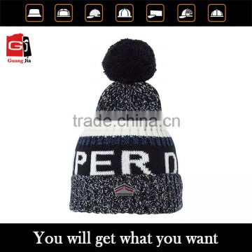 Promotional mens Gift Use knitted hat Wholesale design your own pom pom winter hat