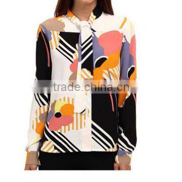 abstract multi-color lapel with a tie digital print shirt