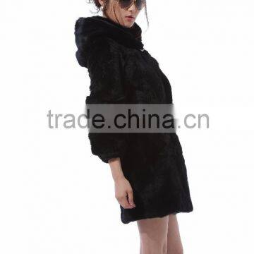 High Quality Rabbit Whole Skin Hat Long Jacket photo-2
