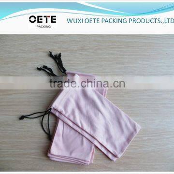 pink color Sunglasses drawsrting customized logo printed microfiber pouch