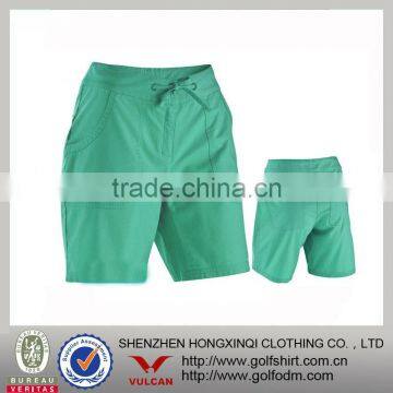 100% Woven Cotton Green Shorts For Women Manufactory