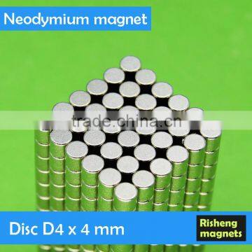 Good shape D4x4mm disc Neodymium small round magnet