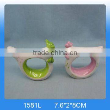 Decorative ceramic napkin rings,custom napkin rings with logo paingting