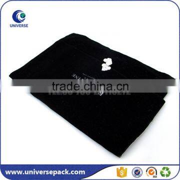 Black Wholesale Velvet Pouch With Silk-screen Printing