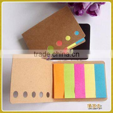 kraft cover with colorful sticky notes