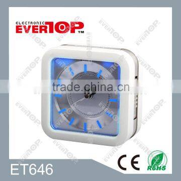 NEWLY ANALOGUE TABLE ALARM CLOCK WITH LIGHT SENSOR ET646