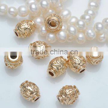 2015 wholesale gold plating brass metal beads and findings