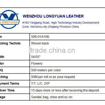 PU Leather Shiny Pattern Fabric Slippers Sandals Leather photo-5