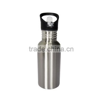 500ml Stainless Steel Water Bottle with Straw Top,Silver