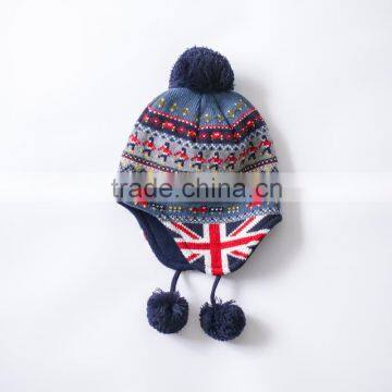 custom earflap beanie hat for children