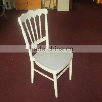 Modern Party Event Hotel Furniture, White Aluminum Wedding Napoleon Chair with seat pad